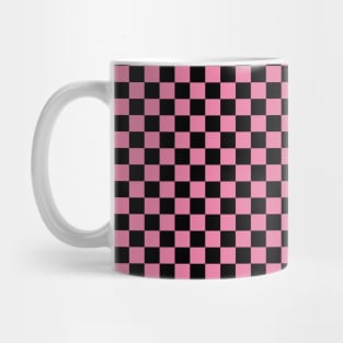 Pink and Black Checkerboard Plaid Mug